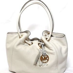 Michael Kors East West Leather Ring Tote Leather Shoulder Handbag